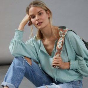 Anthropologie Smocked Top
